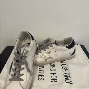Golden Good White Sneakers with Gold Star Accent